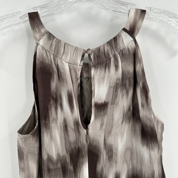 Esprit Collection Gray Tie Dye Silk Halter Neck Sleeveless Midi Dress Size 0 - Picture 4 of 12